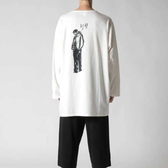 BNWT SS25 YOHJI YAMAMOTO POUR HOMME PRINT LS TSHIRT 3 - Picture 1 of 11